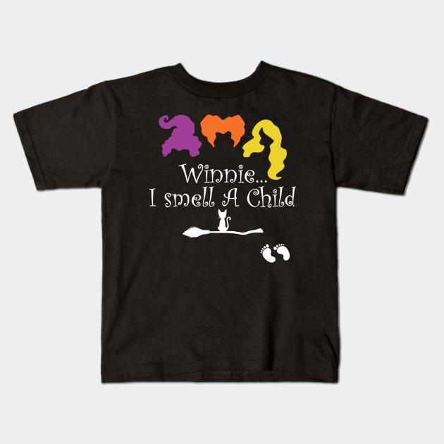 Winnie I smell A Child, halloween pregnancy announcement ideas Kids T-Shirt by yass-art